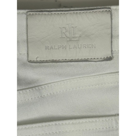 Lauren Ralph Lauren Womens White Denim Jeans 12 Straight Leg Cotton Blend Office - Picture 4 of 8
